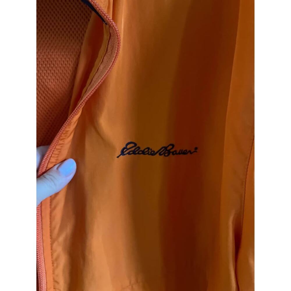 Vintage 90s Y2K Eddie Bauer Windbreaker Jacket Orange Medium Gorp Granola Coat - Picture 3 of 12